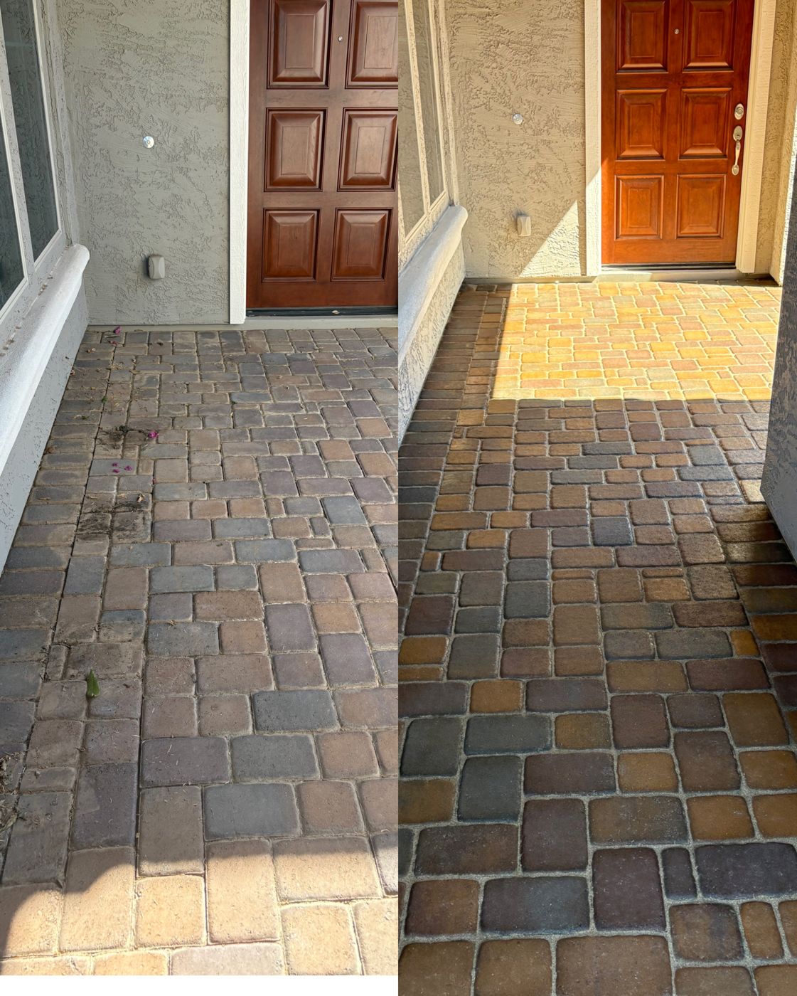 Front porch pavers before and after